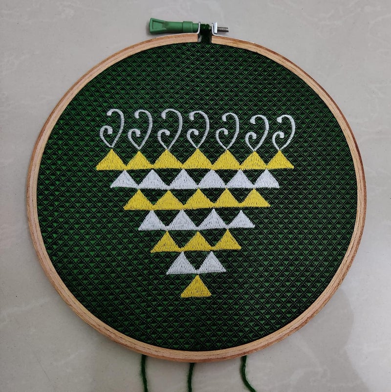 Punyatva Sarswati Dream Catcher Wall Hanging Mirage Dream Catcher Wall Decor Wall Hanging for Bedroom and Living Room Dream Catcher for Home Decoration Green Dream Catcher Large Size - Image 3