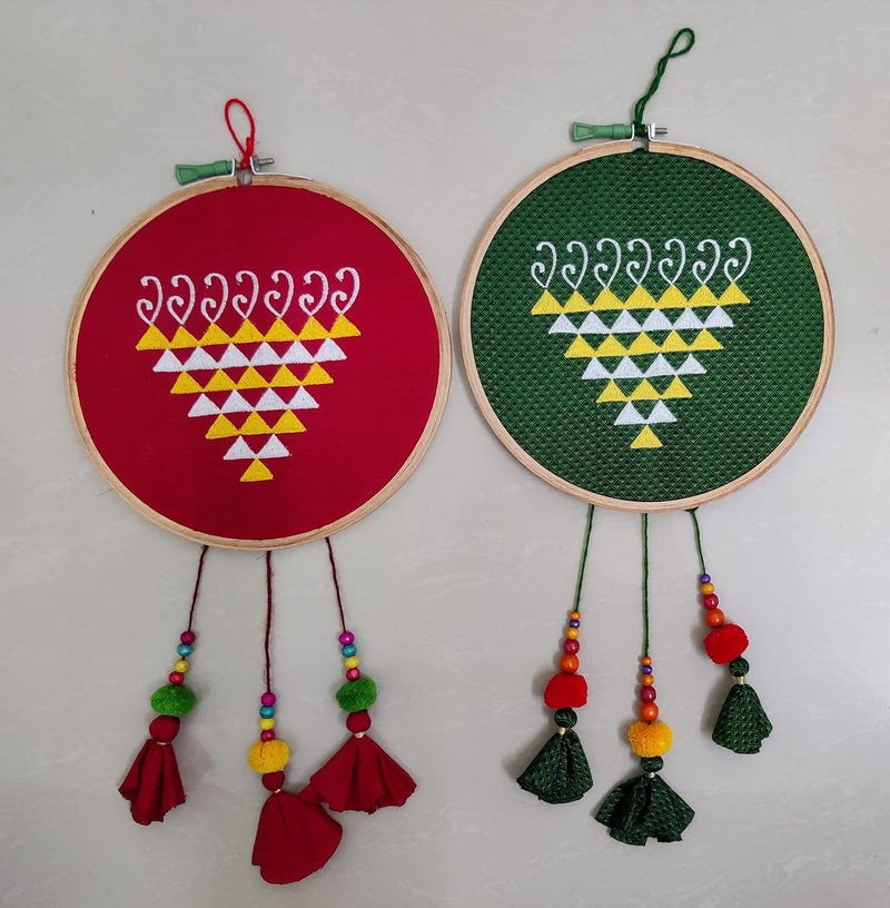 Punyatva Sarswati Dream Catcher Wall Hanging Mirage Dream Catcher Wall Decor Wall Hanging for Bedroom and Living Room Dream Catcher for Home Decoration Green Dream Catcher Large Size - Image 5