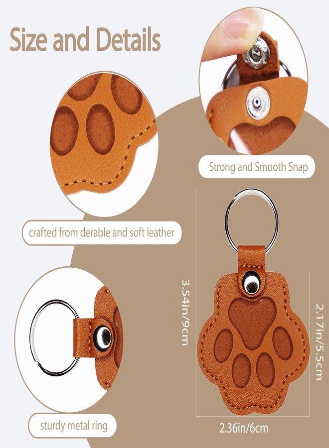 Paw Keychain Keepsake for Pet Fur Memorial 2PCS - Leather Hair Keychain Dog Cat Fur Keepsake with Cat Paw Data Cable Tie Memorial Gifts for Collar Bag Purse Paw Charm Key Holder - Image 4