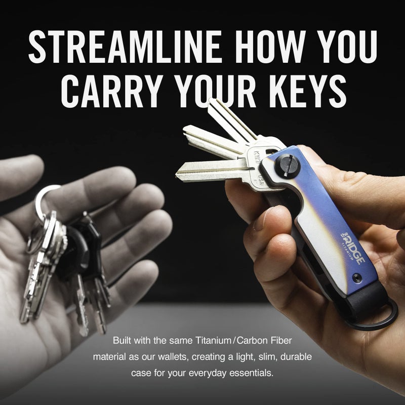 The Ridge The Ridge Key Organizer - Compact Metallic Key Holder | Minimalist Innovative Keyholder | Smart Keychain Secures 2-6 Keys (Burnt Titanium)  - Image 4