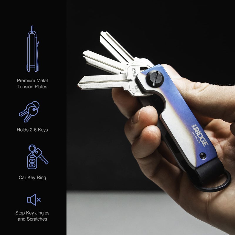 The Ridge The Ridge Key Organizer - Compact Metallic Key Holder | Minimalist Innovative Keyholder | Smart Keychain Secures 2-6 Keys (Burnt Titanium)  - Image 3