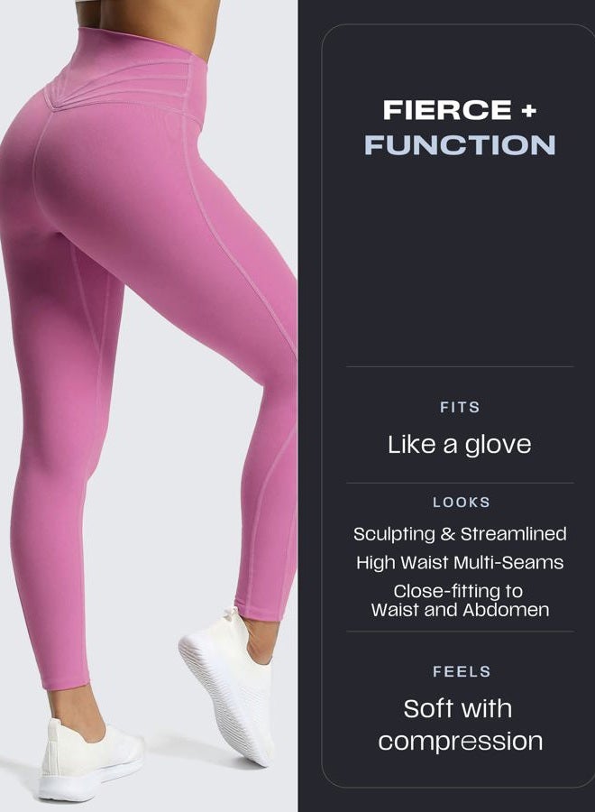 Aoxjox High Waisted Workout Leggings for Women Trinity Yoga Pants 26.5", Spring Crocus, M - Image 2