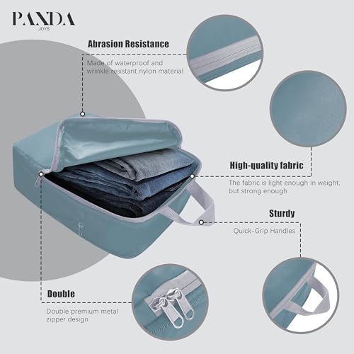 PANDA JOYS 4 Set Compression Packing Cubes Travel - Travel Accessories Expandable Packing Organizers for Carry On - Essentials Luggage Bags - Dark Blue - Image 4