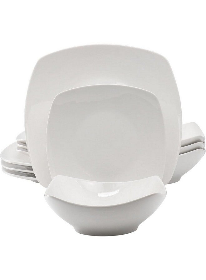 جيبسون طقم عشاء سيراميك مربع يومي  قطعة أبيض - Image 1
