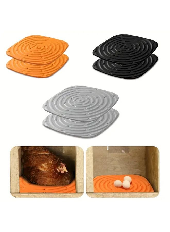 2pcs Grey Washable Chicken Nesting Pads Soft Durable Reusable Coop Liners - Image 2