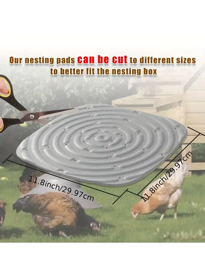 2pcs Grey Washable Chicken Nesting Pads Soft Durable Reusable Coop Liners - Image 4
