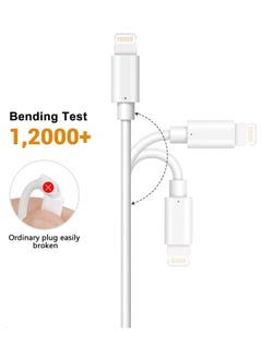 ELTRAZONE iPhone Charger Cable, 3 Pack 2m[MFi Certified] Extra Long iPhone Charging Cable Mutipack iPhone Leads compatible with iPhone 12/11 Pro Mini SE XS Max X XR 8 7 6s Plus iPod - White  - Image 3