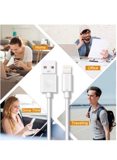 ELTRAZONE iPhone Charger Cable, 3 Pack 2m[MFi Certified] Extra Long iPhone Charging Cable Mutipack iPhone Leads compatible with iPhone 12/11 Pro Mini SE XS Max X XR 8 7 6s Plus iPod - White  - Image 5