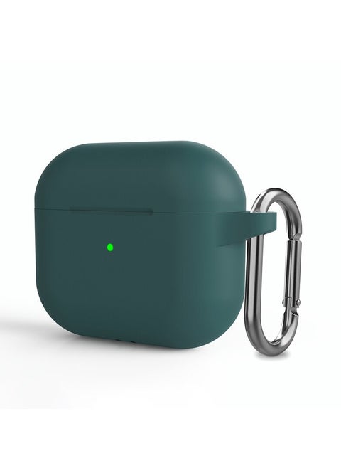 AirPods Pro 2 Silicone Case with Metal Clip - Shockproof, Anti-Slip, Dust-Resistant Protective Cover with Keychain Hook for Secure Fit - Scratchproof, Durable Shell for AirPods Pro 2nd Generation Green