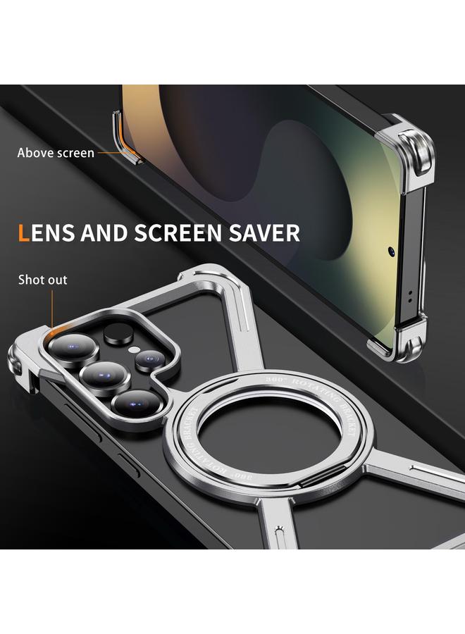 erorex Case For Samsung Galaxy S25 Ultra 5G Titanium Alloy MagSafe Magnetic Airbag Shockproof Phone Case - Image 2