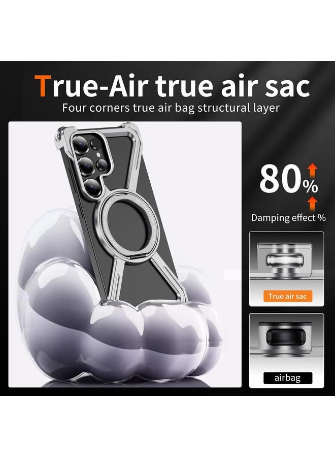 erorex Case For Samsung Galaxy S25 Ultra 5G Titanium Alloy MagSafe Magnetic Airbag Shockproof Phone Case - Image 4