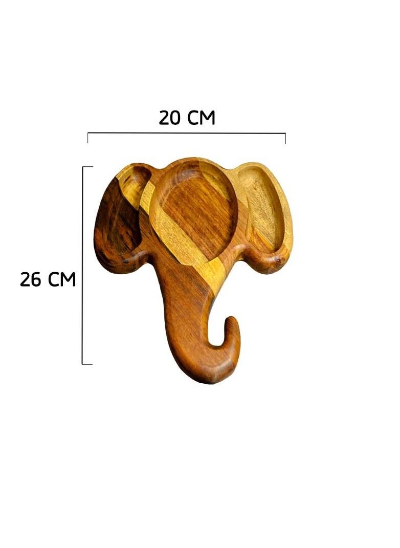 Egypt Antiques Eating or snacking dish for children in the shape of a handmade wooden elephant, 100% natural colors,  - Image 4