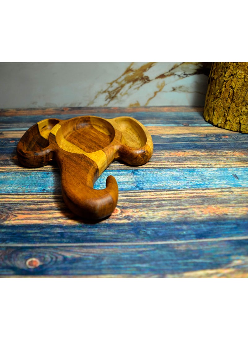 Egypt Antiques Eating or snacking dish for children in the shape of a handmade wooden elephant, 100% natural colors,  - Image 3