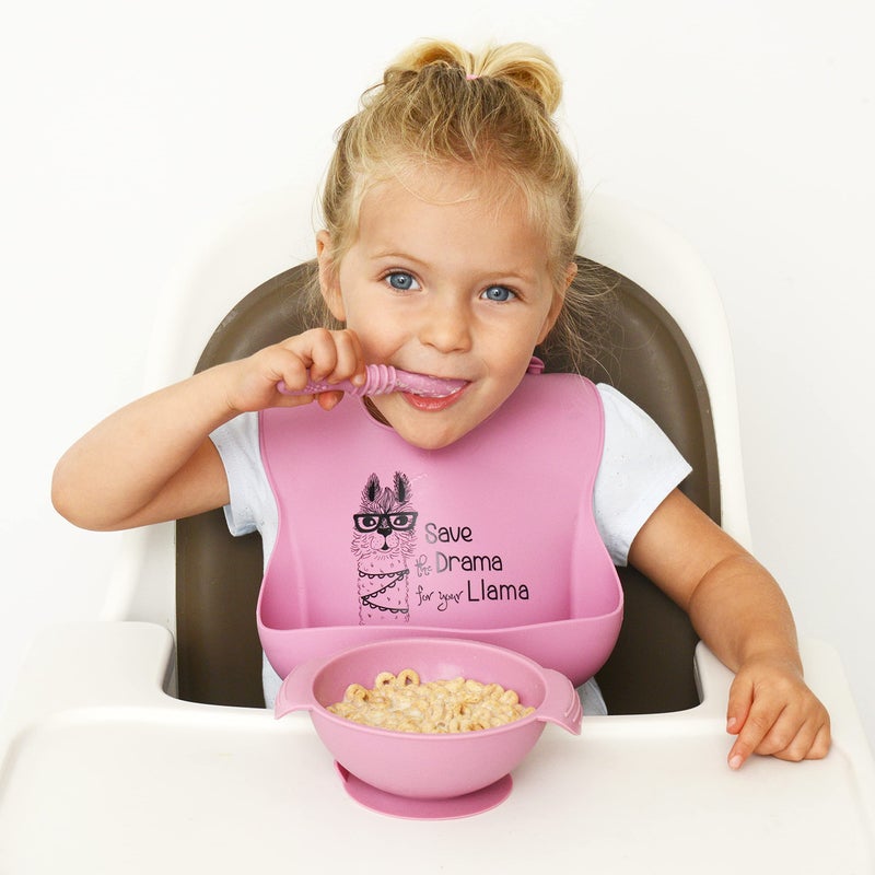 PrimaStella Unbreakable Silicone Non-Slip Bowl and Chew Spoon Set for Babies and Toddlers (Purple) - Image 5