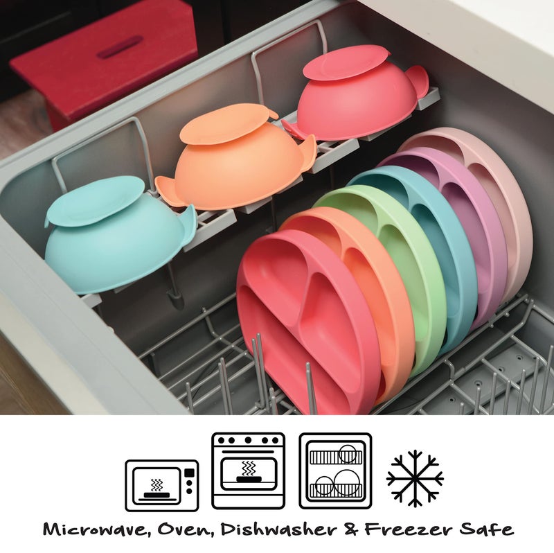 PrimaStella Unbreakable Silicone Non-Slip Bowl and Chew Spoon Set for Babies and Toddlers (Purple) - Image 4