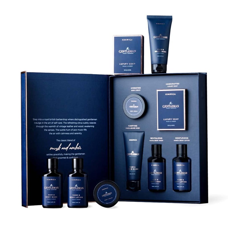 Kimirica Rakhi Gift Set For Brother The Gentlemen Experience Set 5in1 Grooming Rakshabandhan Gift kit for Mens,Boyfriend, Husband & Brother With Goodness of Niacinamide & Hylauronic Acid - Image 1
