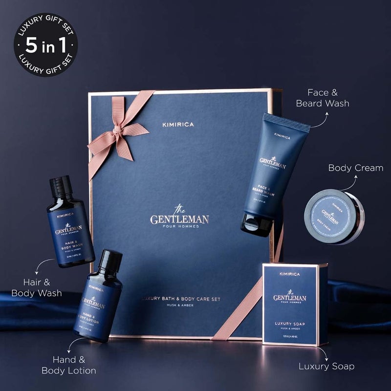 Kimirica Rakhi Gift Set For Brother The Gentlemen Experience Set 5in1 Grooming Rakshabandhan Gift kit for Mens,Boyfriend, Husband & Brother With Goodness of Niacinamide & Hylauronic Acid - Image 4