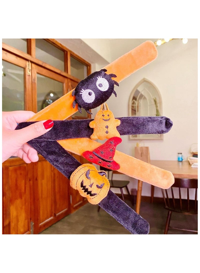 JOLLITY LLC Halloween Slap Bracelets Funny Pumpkin Spider Party Bands and Decor 4 pcs - Image 2