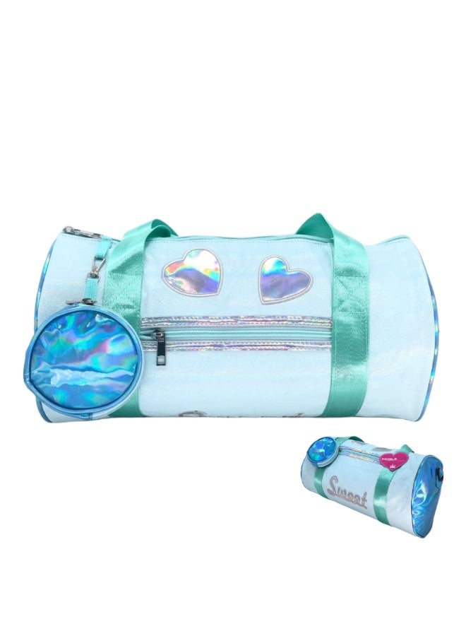 i-kola SWEET GREEN Duffle Bag | Lightweight & Waterproof Sports Duffle | Multi-Compartment Tote & Carry-On Duffle | Overnight Weekender Travel Bag with Pouch (2020 LIGHT GREEN) - Image 1