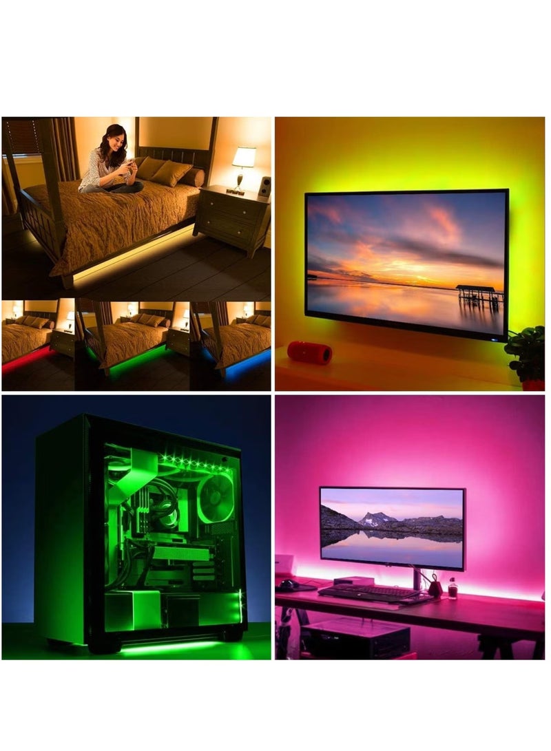 راكسوم أضواء شريط LED USB مع صندوق بطارية وجهاز تحكم عن بعد، 9.84FT/3M، لون مرن 5050 RGB، 5 فولت آمنة وقابلة للمس، DIY (9.84FT/3M) - Image 5