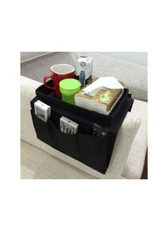 The Bros Sofa Armrest Organizer with Cup Holder Tray Chair Arm TV Remote Holder for Recliner Couch Armchair Caddy Bedside Storage Pockets Bag,grey  - Image 5