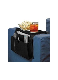 The Bros Sofa Armrest Organizer with Cup Holder Tray Chair Arm TV Remote Holder for Recliner Couch Armchair Caddy Bedside Storage Pockets Bag,grey  - Image 4