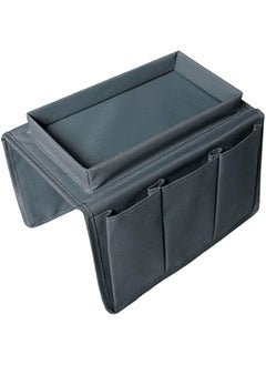 The Bros Sofa Armrest Organizer with Cup Holder Tray Chair Arm TV Remote Holder for Recliner Couch Armchair Caddy Bedside Storage Pockets Bag,grey  - Image 1