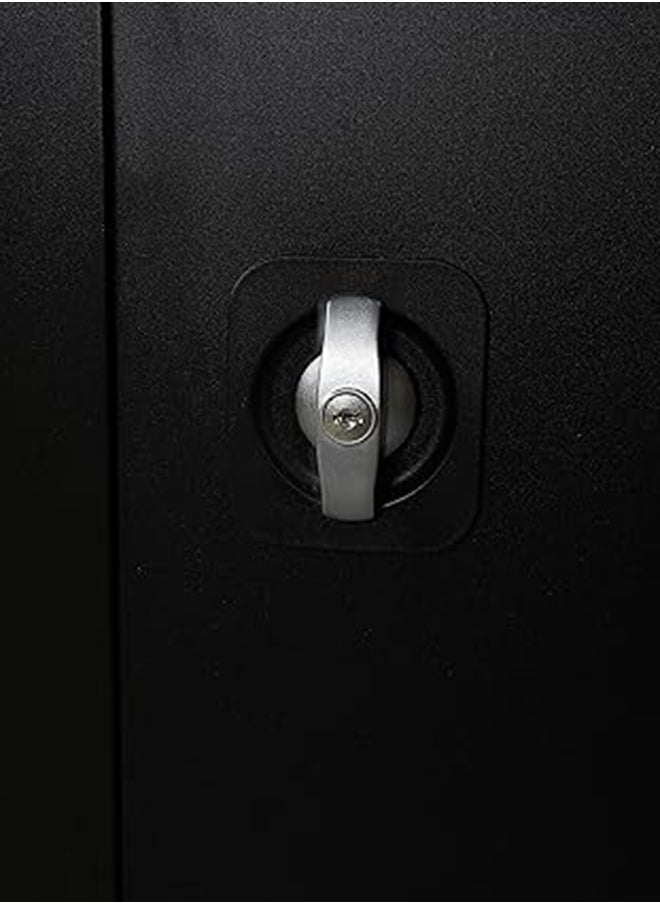 RIGID - Steel Office Cupboard Black 180x85x40cm - Image 1