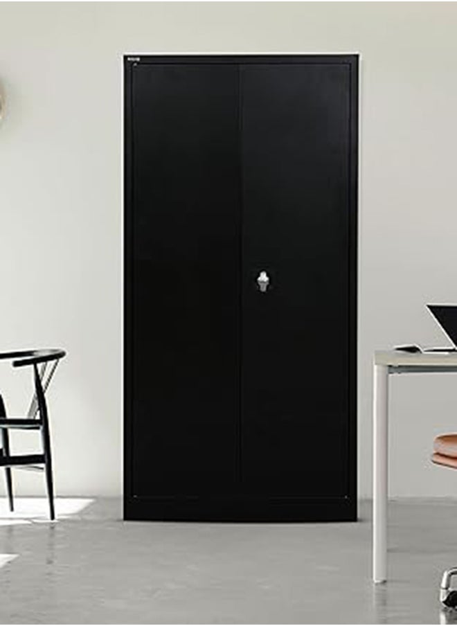 RIGID - Steel Office Cupboard Black 180x85x40cm - Image 1