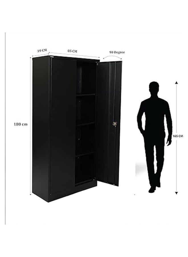 RIGID - Steel Office Cupboard Black 180x85x40cm - Image 1