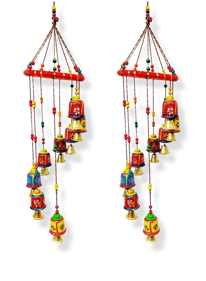 معرض جيه إتش زينة منزلية يدوية الصنع من JH Gallery، تُعلق على الأبواب والجدران على الطراز الراجستاني، وتُستخدم لتزيين الشرفات، وتُعدّ هدية مثالية لعيد ديوالي، وهدية للشركات، وقطع ديكور منزلية (عبوة من قطعتين، متعددة الألوان). - Image 5