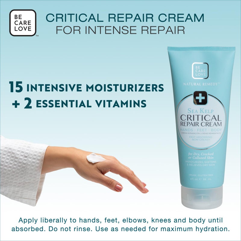 BE CARE LOVE كريم ب.سي.أل سبا للإصلاح الحرج مع زهرة الأرنكا العضوية + الطحالب البحرية، مرطب بشكل مكثف بزيت الأركان + زبدة الشيا لتهدئة + تليين البشرة. 7 أونصة سائلة - Image 5