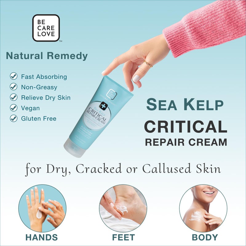BE CARE LOVE كريم ب.سي.أل سبا للإصلاح الحرج مع زهرة الأرنكا العضوية + الطحالب البحرية، مرطب بشكل مكثف بزيت الأركان + زبدة الشيا لتهدئة + تليين البشرة. 7 أونصة سائلة - Image 3