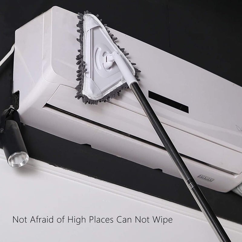 Multi Functional Window Cleaner with Detachable Rod, Glass Wiper and Floor Cleaner, 360 Degree Rotatable Triangular for Ceiling Wall Glass, Includes 3 Stainless - Image 5