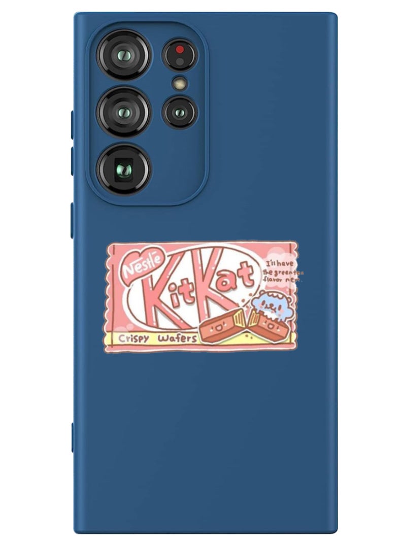 Theodor Protective Slim Fit Case Liquid Silicone Cover with Full Body Protection Anti-Scratch Shockproof Case For Samsung Galaxy S24 Ultra (Blue) - KitKat - Image 1