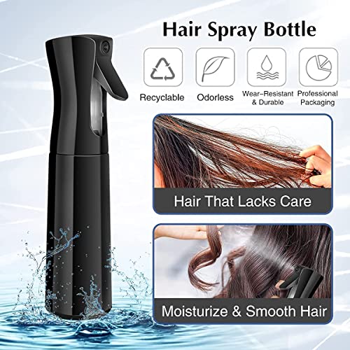 ZOMOZA Hair Water Bottle Spray Mister - Continuous Pressurized 360 Misting Stylist Sprayers for Barber - Black - Image 2