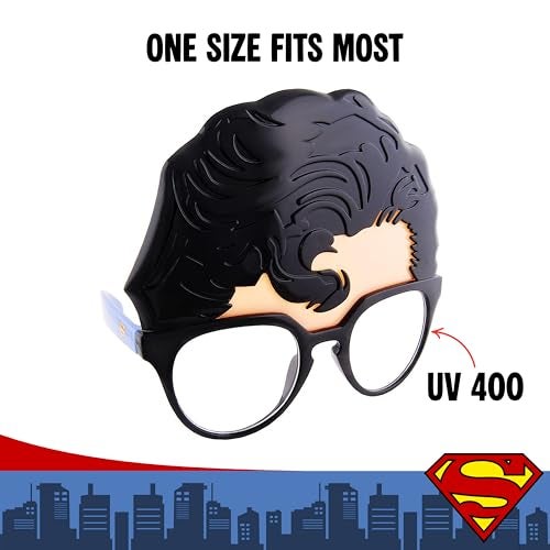 Sun-Staches Clark Kent Costume Glasses | DC Comics Superman Accessory | UV 400 | One Size Fits Most - Image 2