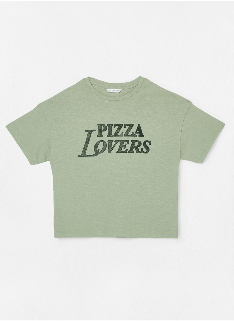 MANGO - Youth Slogan Print T-Shirt - Image 1