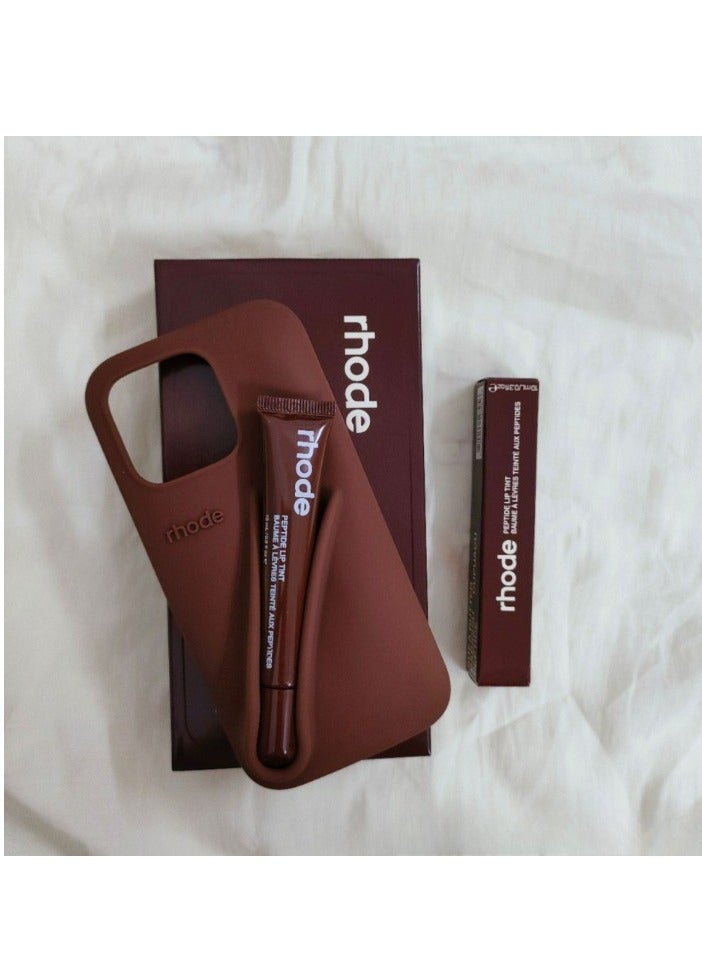 رود حافظة هاتف محمول بسيطة لاصقة لدعم الشفاه، حافظة مطاطية لملمع الشفاه للهاتف المحمول، أحمر شفاه مرطب لدعم الشفاه (إسبرسو) - Image 1