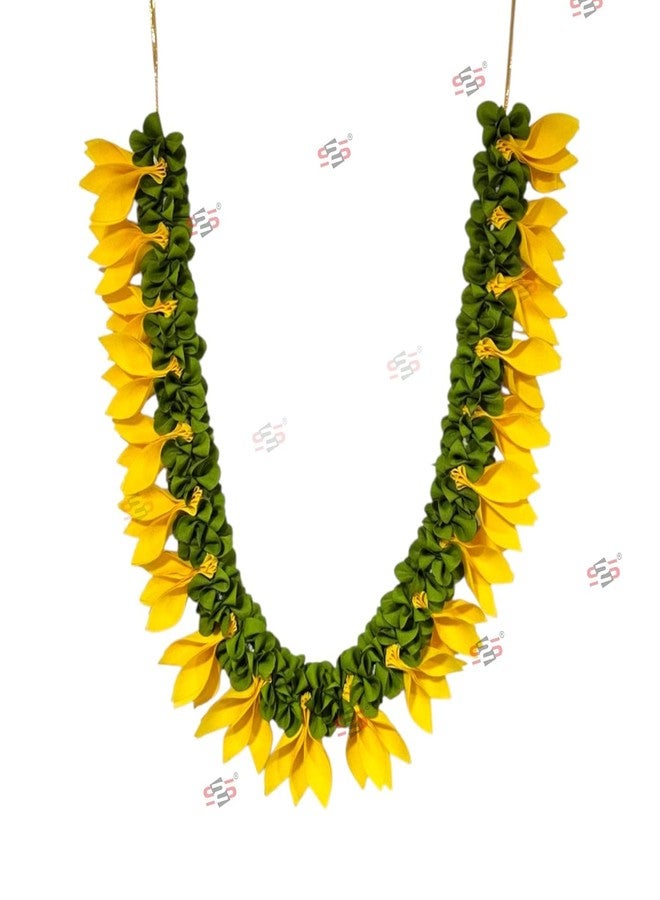 إس 2 إس إكليل زهور شامبا من S2S لتزيين معبد بوجا، مالا معلقة لإطار الصور، مالا زخرفية لأصنام الآلهة، إطارات صور للأحباء والأجداد، ديكور غرفة بوجا (25 بوصة) - Image 5