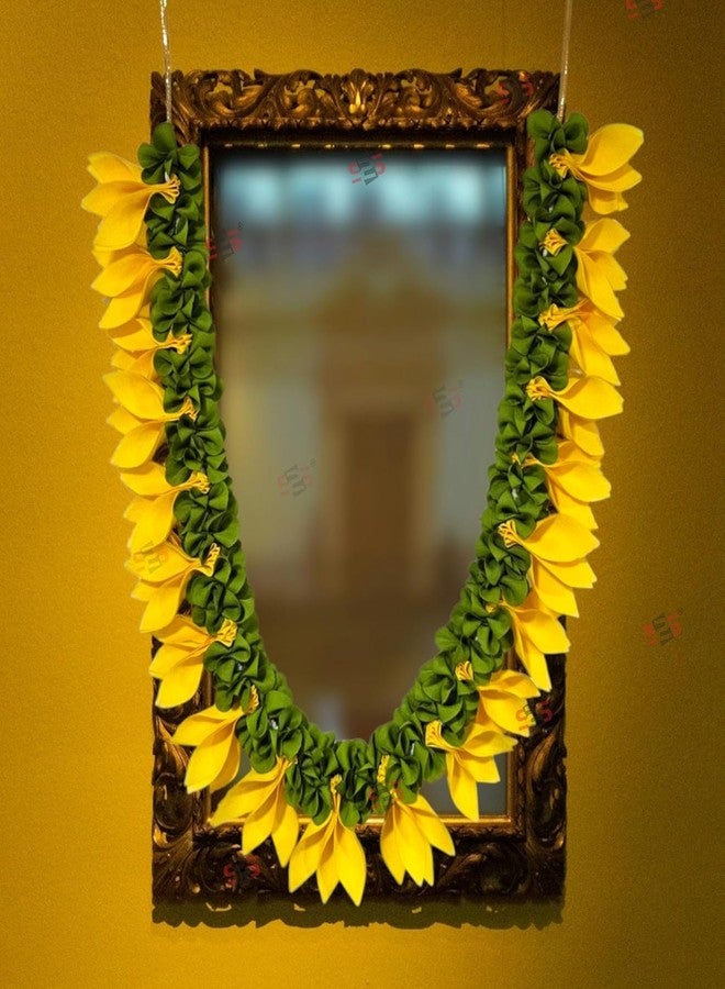 إس 2 إس إكليل زهور شامبا من S2S لتزيين معبد بوجا، مالا معلقة لإطار الصور، مالا زخرفية لأصنام الآلهة، إطارات صور للأحباء والأجداد، ديكور غرفة بوجا (25 بوصة) - Image 4