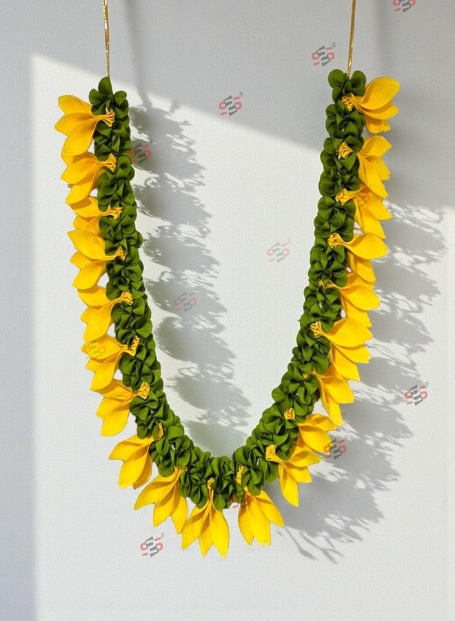 إس 2 إس إكليل زهور شامبا من S2S لتزيين معبد بوجا، مالا معلقة لإطار الصور، مالا زخرفية لأصنام الآلهة، إطارات صور للأحباء والأجداد، ديكور غرفة بوجا (25 بوصة) - Image 1