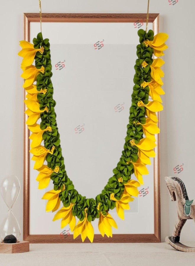 إس 2 إس إكليل زهور شامبا من S2S لتزيين معبد بوجا، مالا معلقة لإطار الصور، مالا زخرفية لأصنام الآلهة، إطارات صور للأحباء والأجداد، ديكور غرفة بوجا (25 بوصة) - Image 2