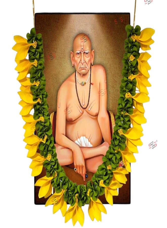 إس 2 إس إكليل زهور شامبا من S2S لتزيين معبد بوجا، مالا معلقة لإطار الصور، مالا زخرفية لأصنام الآلهة، إطارات صور للأحباء والأجداد، ديكور غرفة بوجا (25 بوصة) - Image 3