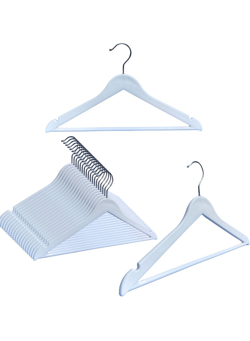 ORTUK 12 Pack Plastic Suit Hangers, Heavy Duty Plastic Hangers with 360° Swivel Hook, Space Saving Clothes Hangers Precise Cut Notches, Closet Hangers for Shirts, Jackets, Trousers, Coat, Dress - 42.3x23 cm - Image 1