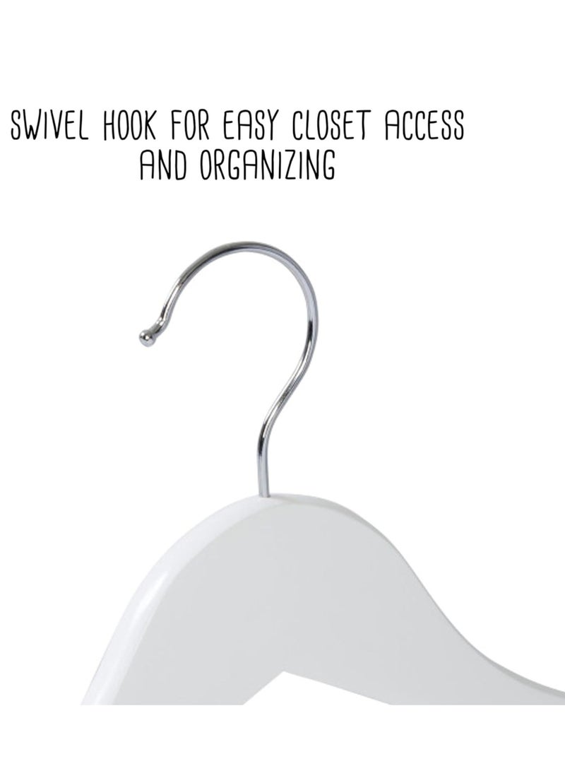 ORTUK 12 Pack Plastic Suit Hangers, Heavy Duty Plastic Hangers with 360° Swivel Hook, Space Saving Clothes Hangers Precise Cut Notches, Closet Hangers for Shirts, Jackets, Trousers, Coat, Dress - 42.3x23 cm - Image 5