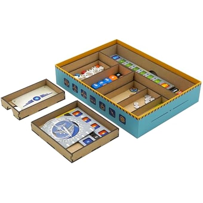 The Broken Token Sky Team Compatible Board Game Organizer  Wooden Game Organizing Box with Multiple Trays - Image 1