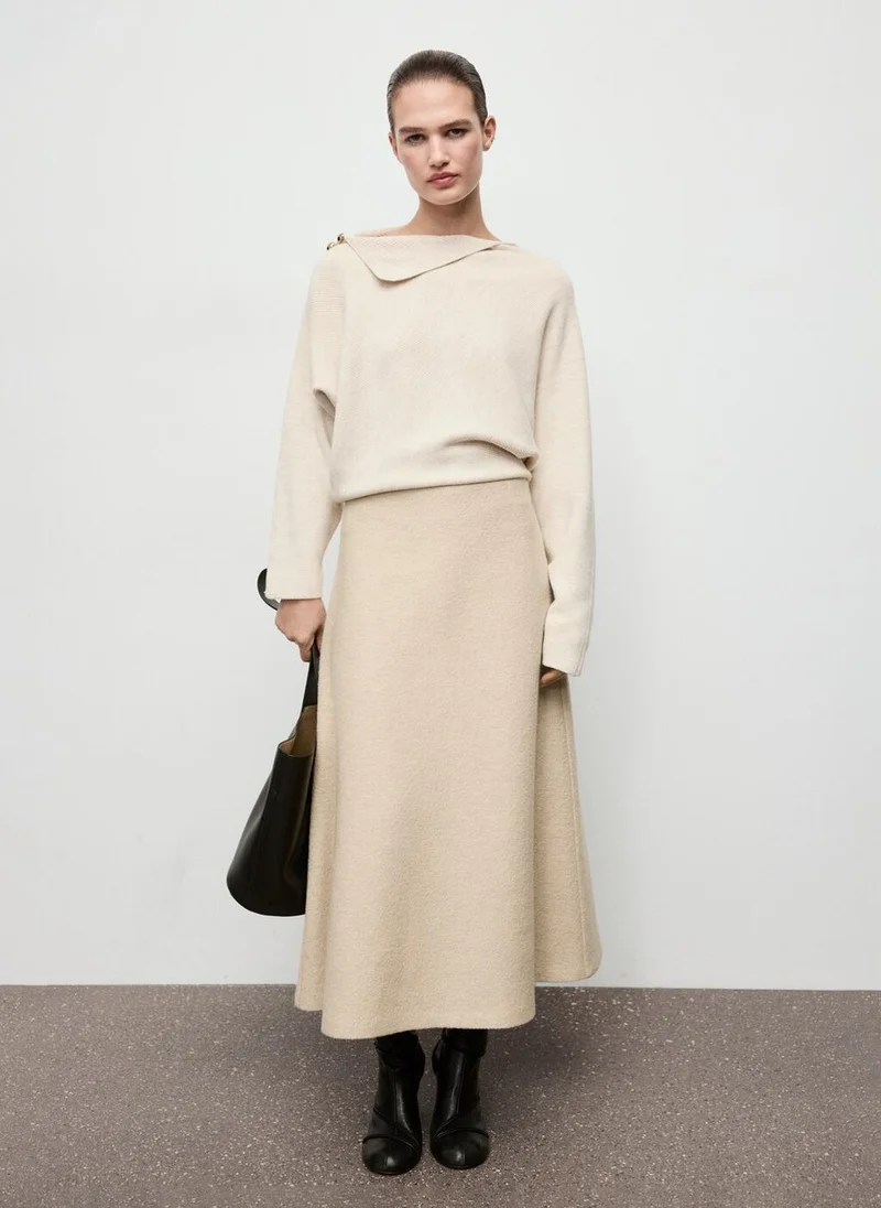 MANGO Sweater with asymmetrical neck and jewel buttons