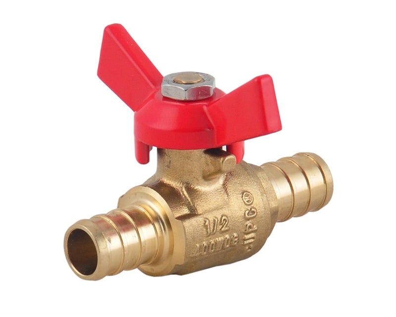 LD 1/2" PEX Brass Ball Valve, LF Brass PEX Shut off Ball Valve with Red & Blue T Handle , Pex Barb Water Valve with cUPC Certified for Cold and Hot water -LD Brand(2-Pack) - Image 5