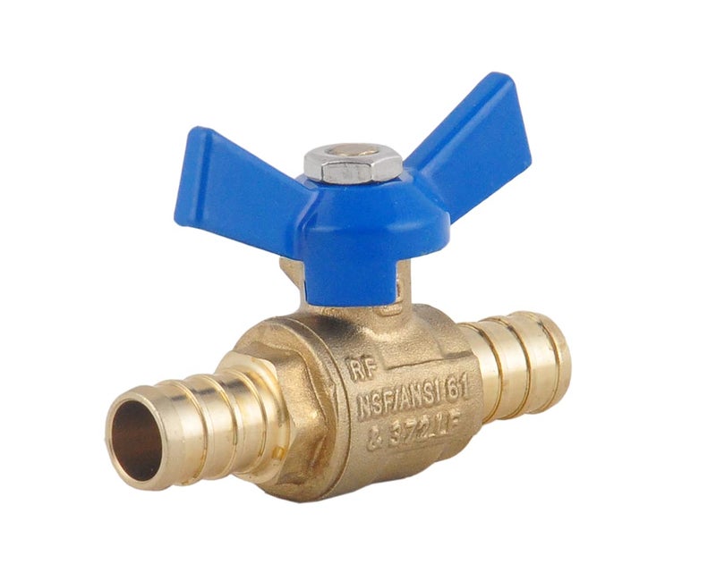 LD 1/2" PEX Brass Ball Valve, LF Brass PEX Shut off Ball Valve with Red & Blue T Handle , Pex Barb Water Valve with cUPC Certified for Cold and Hot water -LD Brand(2-Pack) - Image 4